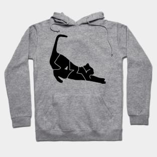 Lazy Cat - Black Typography Hoodie